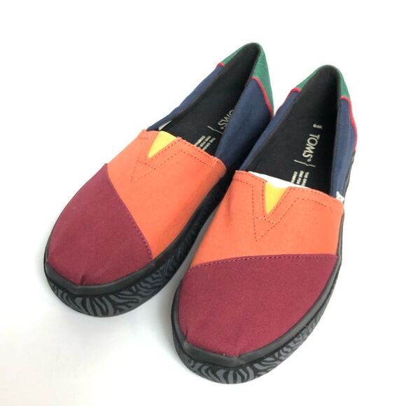 Toms Alpargata Boardwalk Multicolored/Zebra Platform Slip on Sneakers Size 6 - Picture 2 of 6